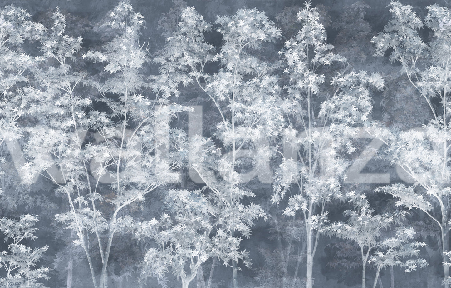 Misty Indigo Maple Forest Wall Mural