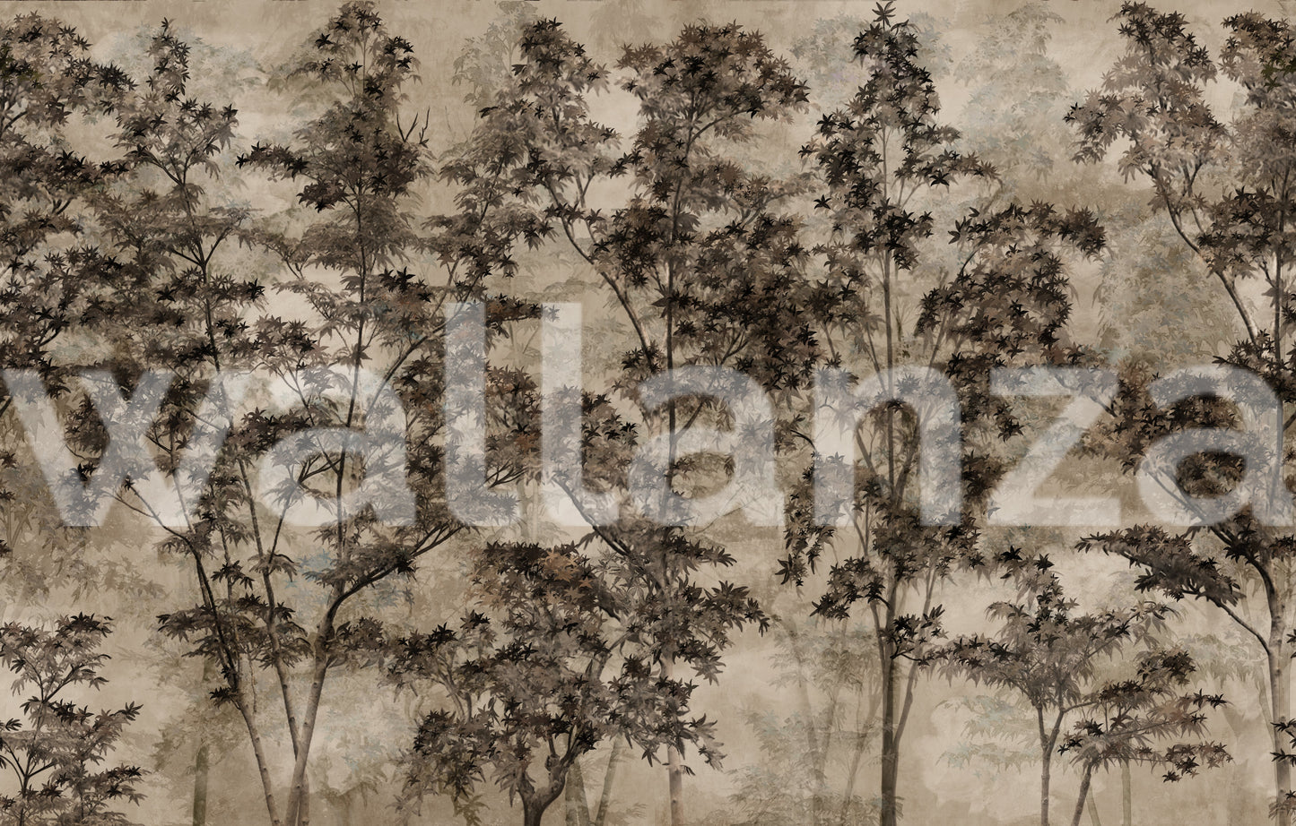 Sepia Forest Reverie Wall Mural