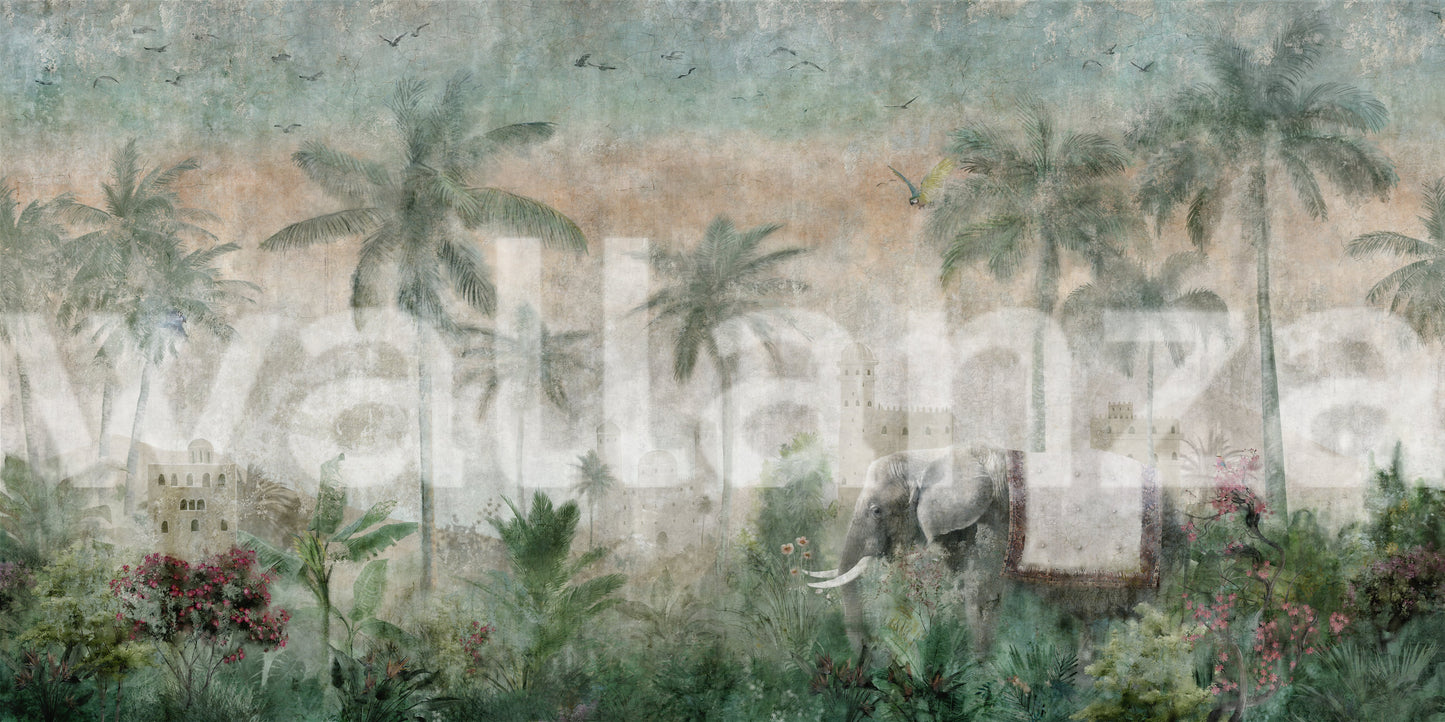 Royal Elephant Oasis Wall Mural
