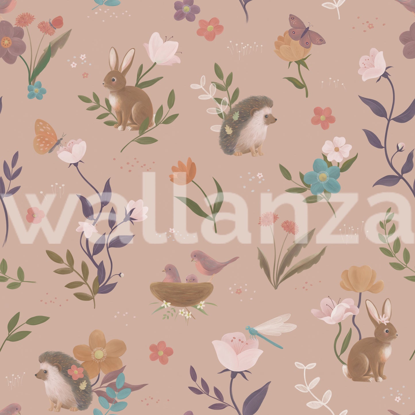 Whimsical Woodland Forest Friends Wallpaper Wallpaper