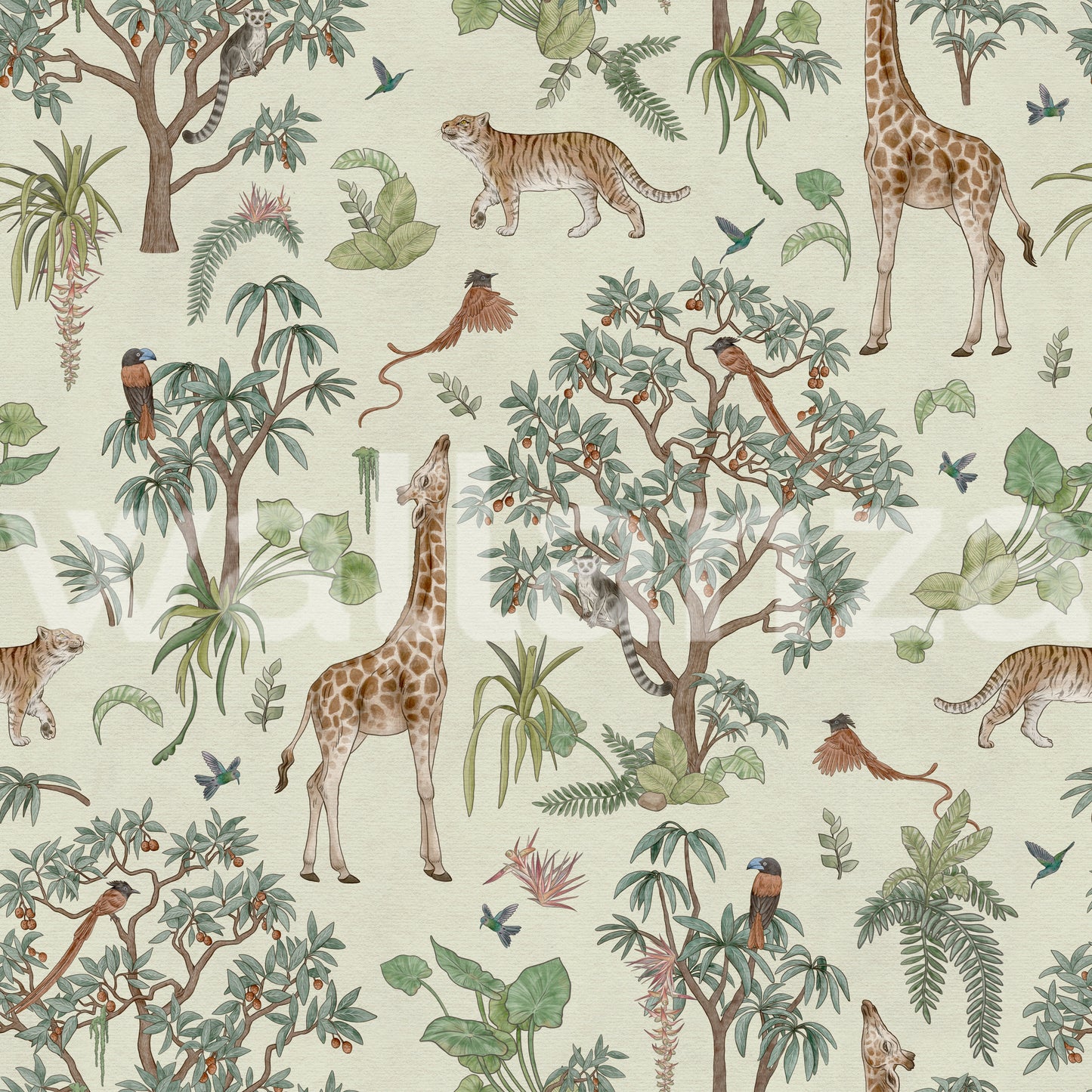 Enchanted Jungle Safari Wildlife Wall Decor Wallpaper