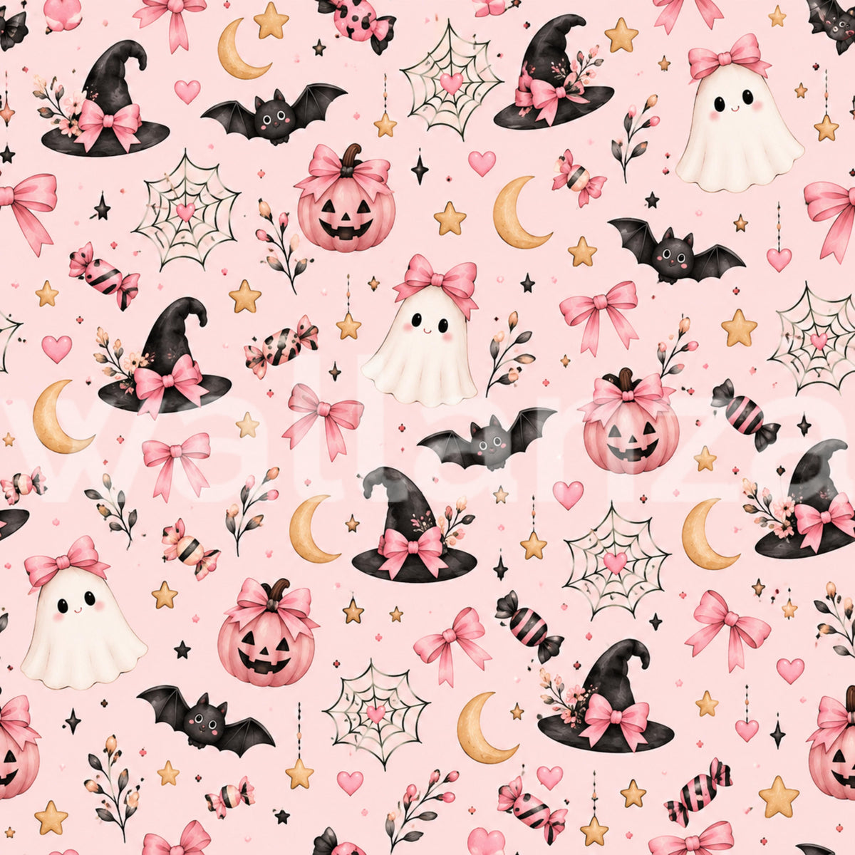 Cute Kawaii Halloween Pastel Pink Wallpaper