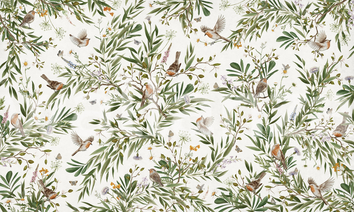 Botanical Aviary Wall Mural