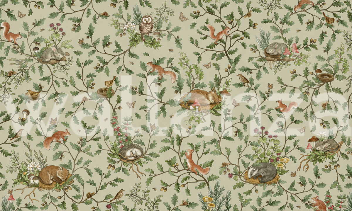 Woodland Naptime Tales Wall Mural