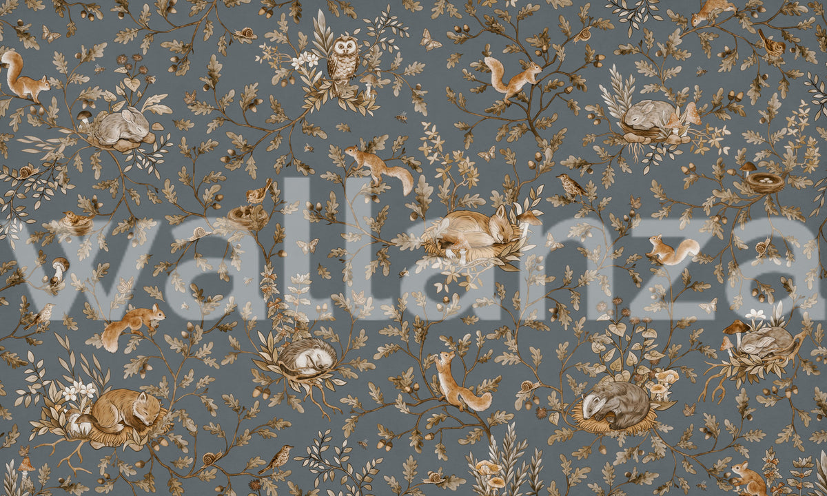 Rustic Forest Motif Wall Mural