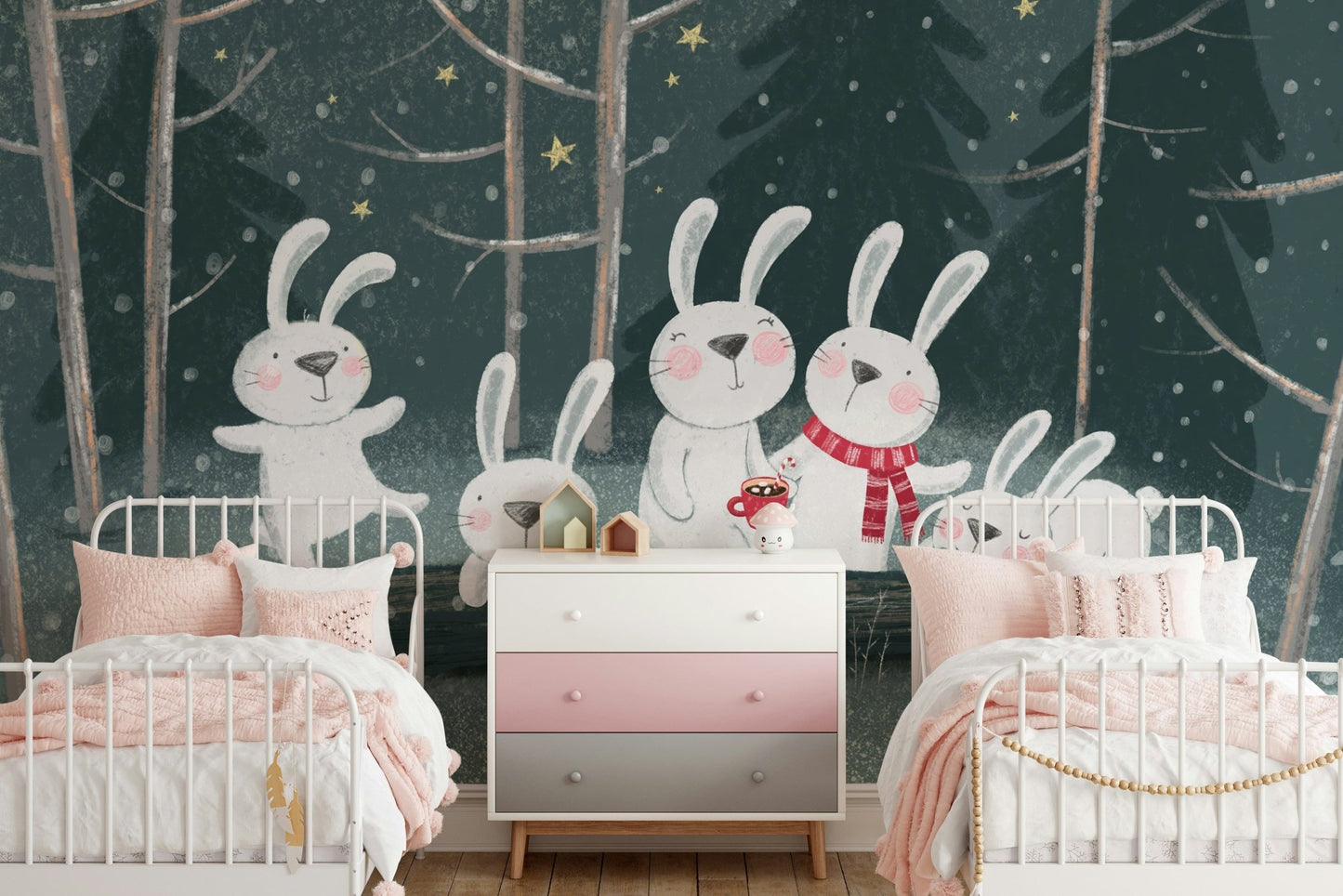 Winter Bunny Wall Mural - Wallanza