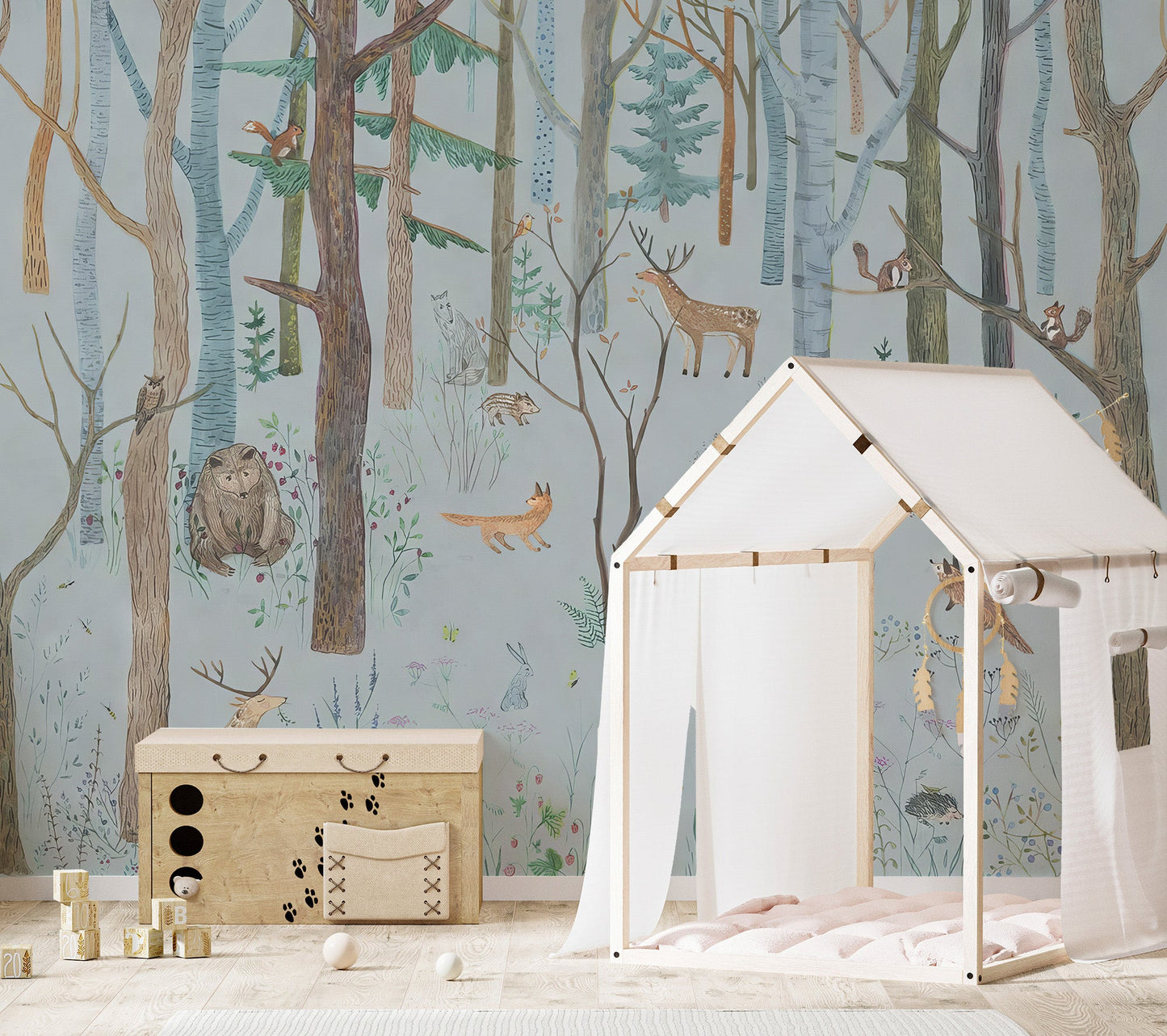 Woodland Wildlife Wallpaper Mural - Wallanza