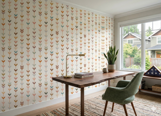 Colorful Line Elements Geometric Wallpaper