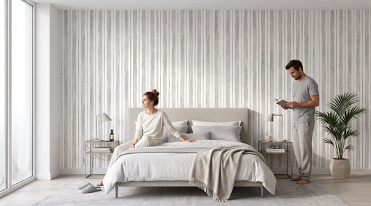 Low Ceiling Look Taller With Wallpaper