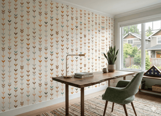 Colorful Line Elements Geometric Wallpaper