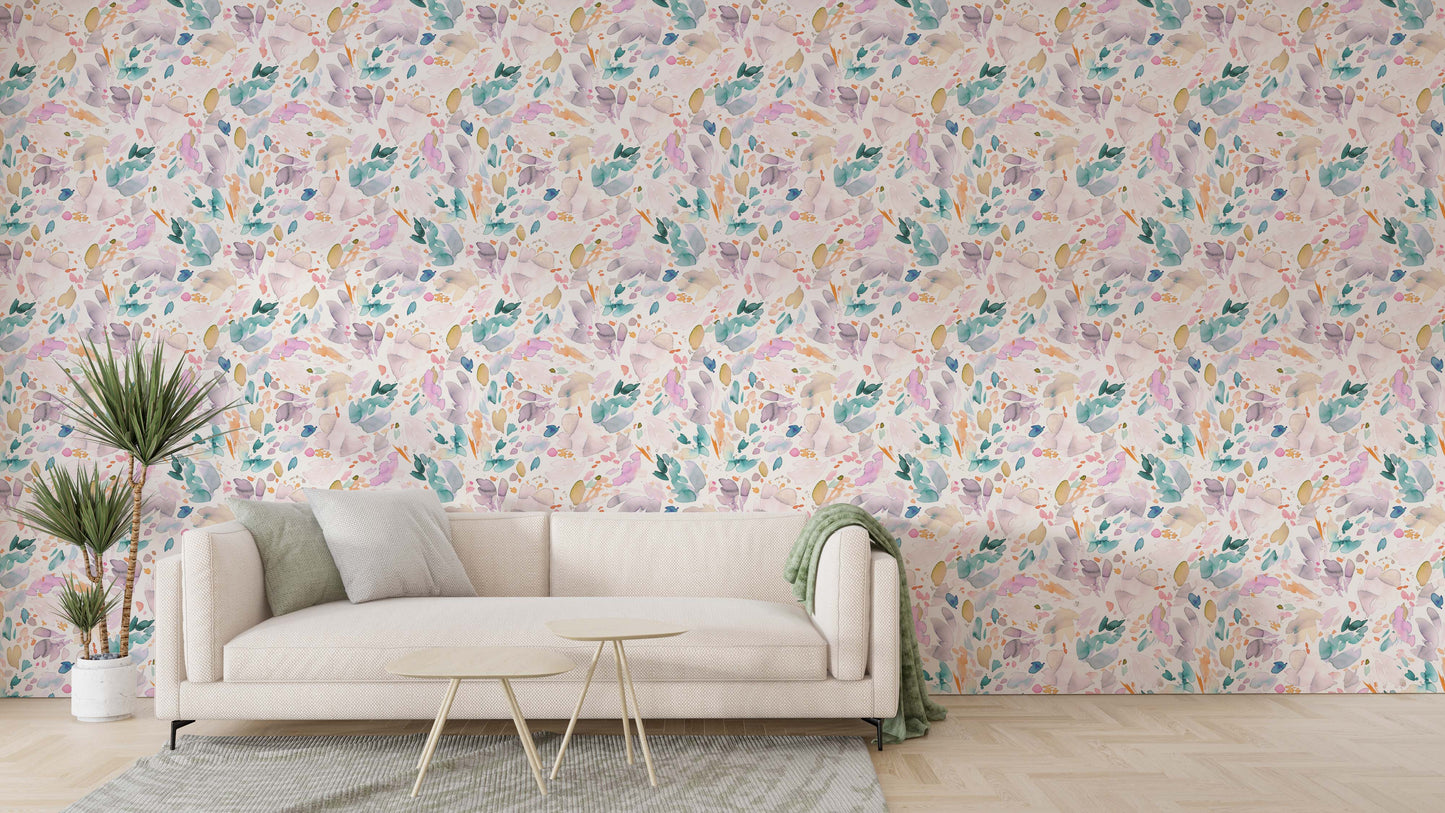 Cute Birds and Modern Floral Self Adhesive Wallpaper