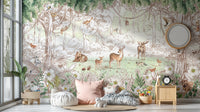 Forest friends wallpaper with a cheerful spring vibe.

