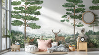 Vibrant forest vista mural for quick and stylish décor.
