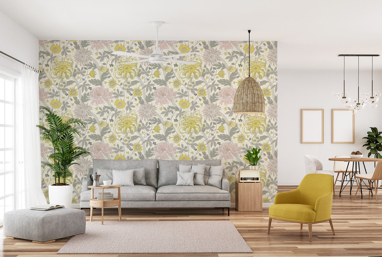 Beautiful elegant floral wallpaper mural
