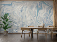 Gentle blue Klint misty mural for modern wall decor