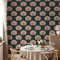 Classic Victorian wallpaper with pink floral details