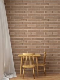 Stylish beige brick design in self-adhesive wallpaper.