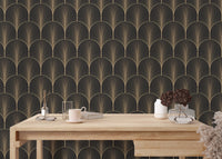 Elegant antique-style Deco wallpaper for interiors.