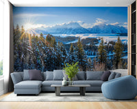 Peaceful winter majesty mural for walls.
