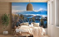 Majestic winter scenery wallpaper mural.
