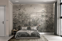 Elegant vintage forest branches mural for walls