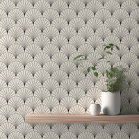 Retro arc Deco tile design wallpaper for walls.
