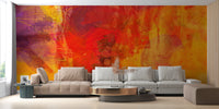 Temporary bright orange abstract wallpaper for stylish spaces