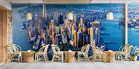 Vibrant Manhattan Skyline Peel-and-Stick Art