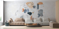 Creative artistic shapes wallpaper mural for bold walls