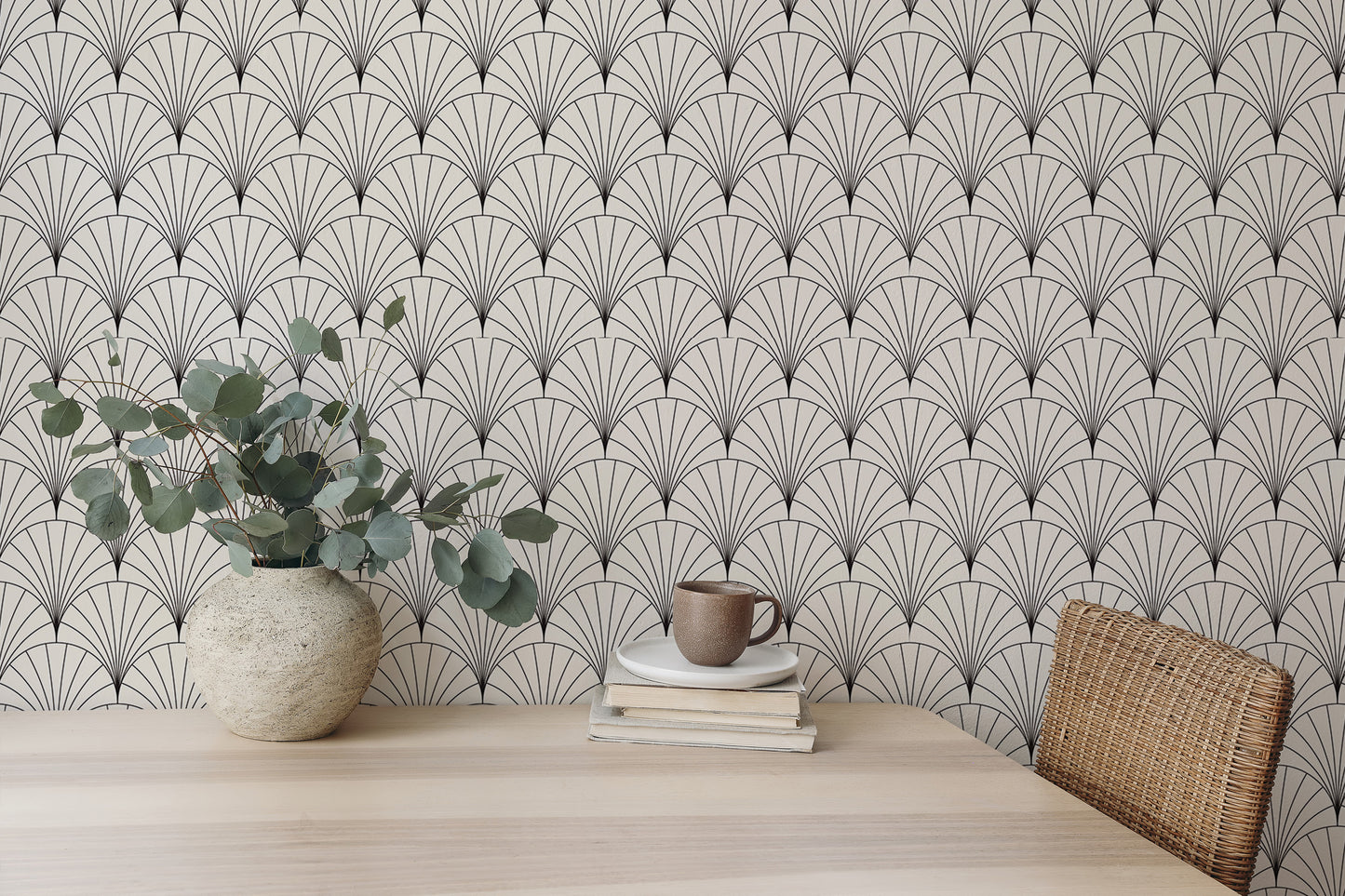 Vector Vintage Arcs Art Deco Modern Tiles Wallpaper