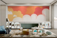 Abstract clouds wallpaper with orange tones