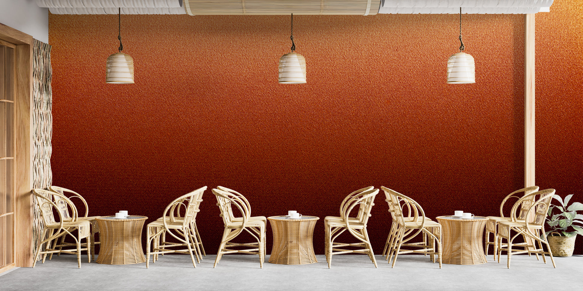 Textured ombre mural for warm interiors
