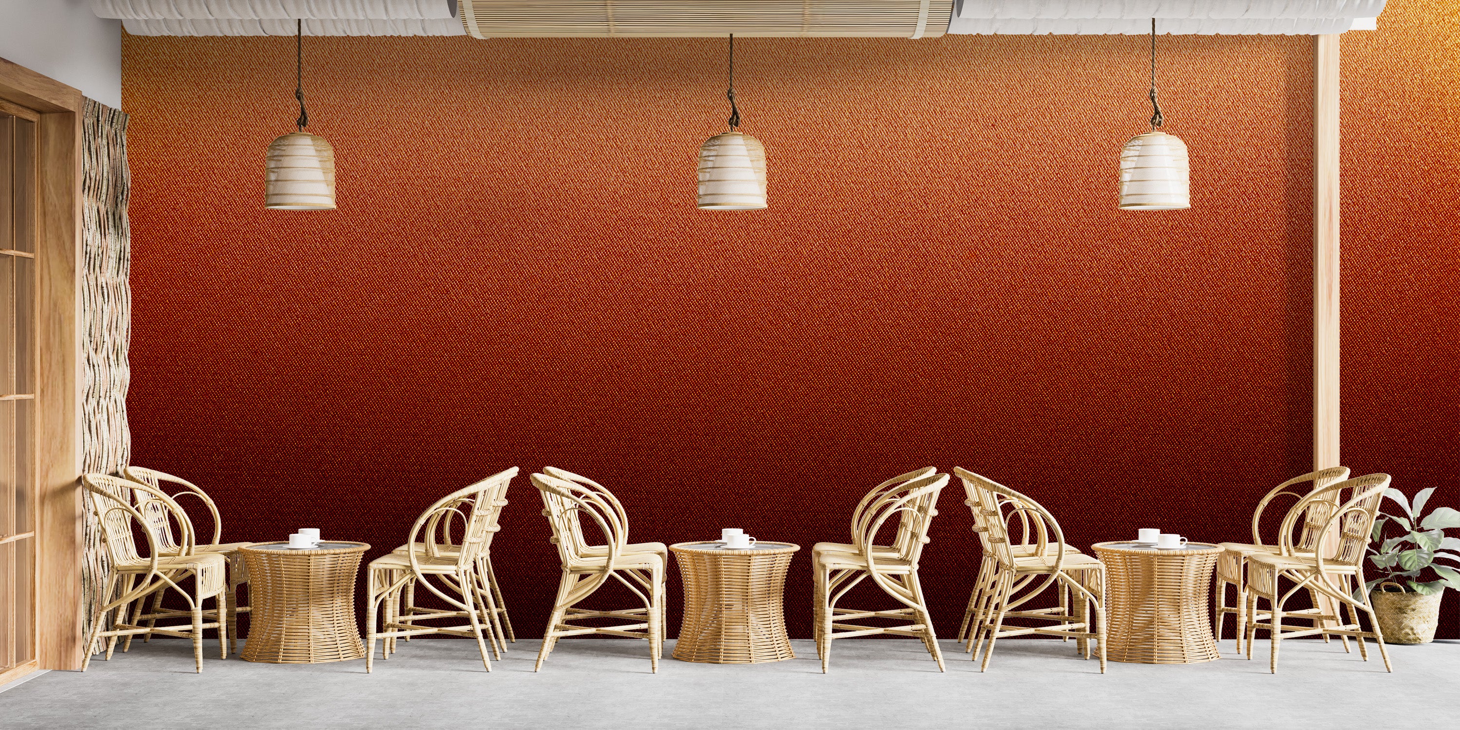 Textured ombre mural for warm interiors
