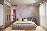 Minimalist rose quartz wall mural for a serene interior vibe
