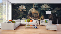 Buddha lotus wall mural for calming vibes
