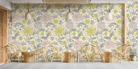 Modern elegant floral wallpaper mural art
