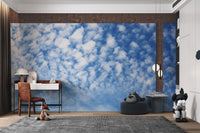 Soft cloud wallpaper with blue sky
