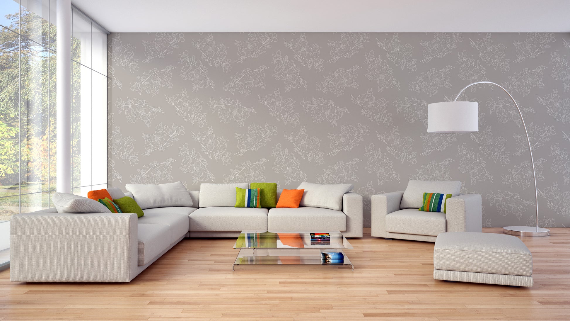 Jasmine-inspired mural for peaceful decor

