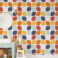 Artful vintage geometric mosaic wallpaper
