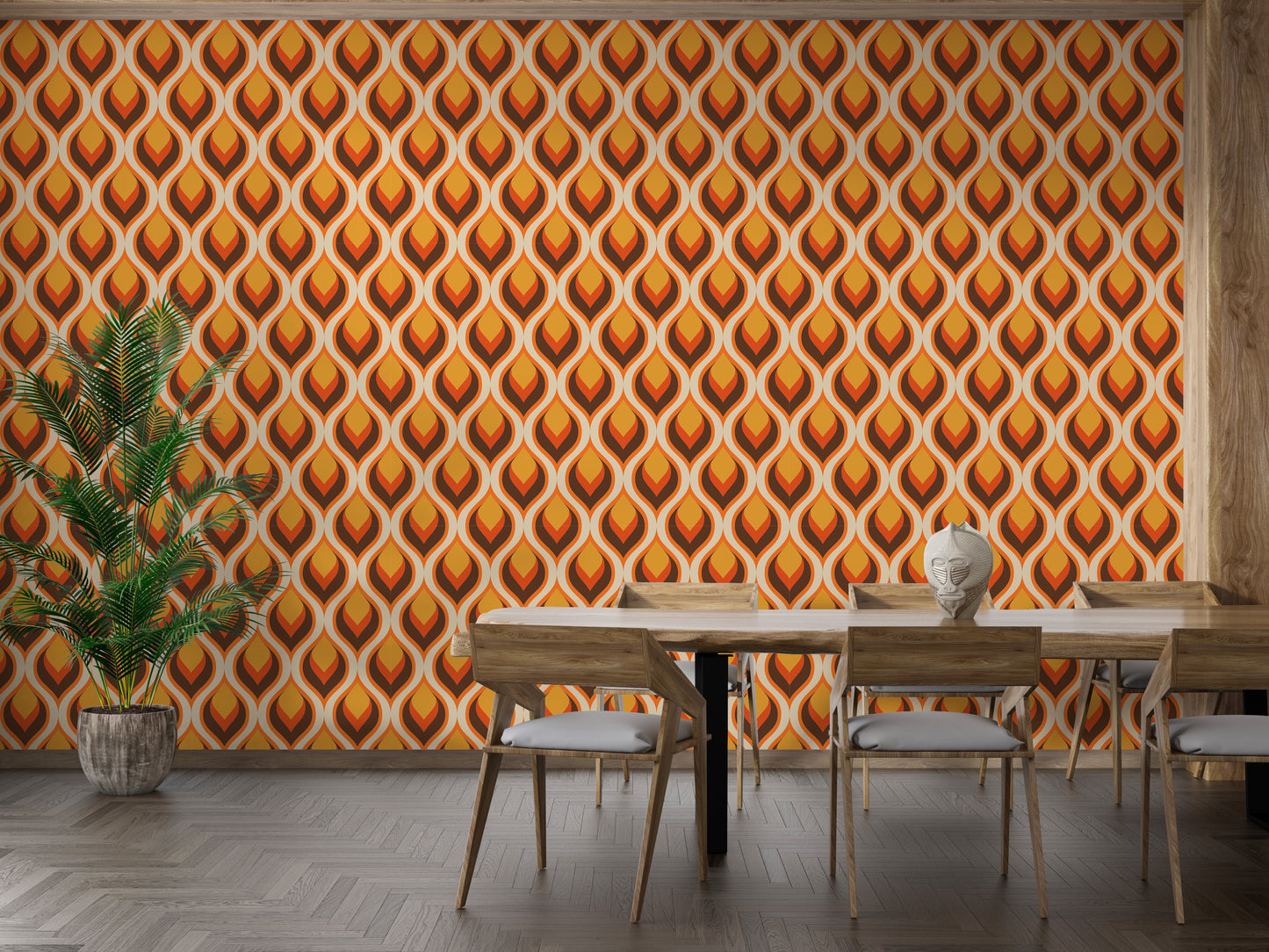 Stylish modish twist wallpaper mural.
