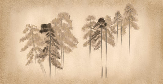 Pine Forest Grunge Wall Mural