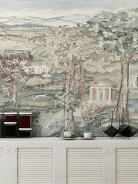 Graceful green Zoffany wallpaper for upscale room design
