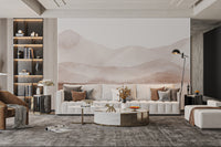 Watercolor mountain wallpaper with a minimalist design