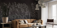 Dark botanical wallpaper for modern spaces
