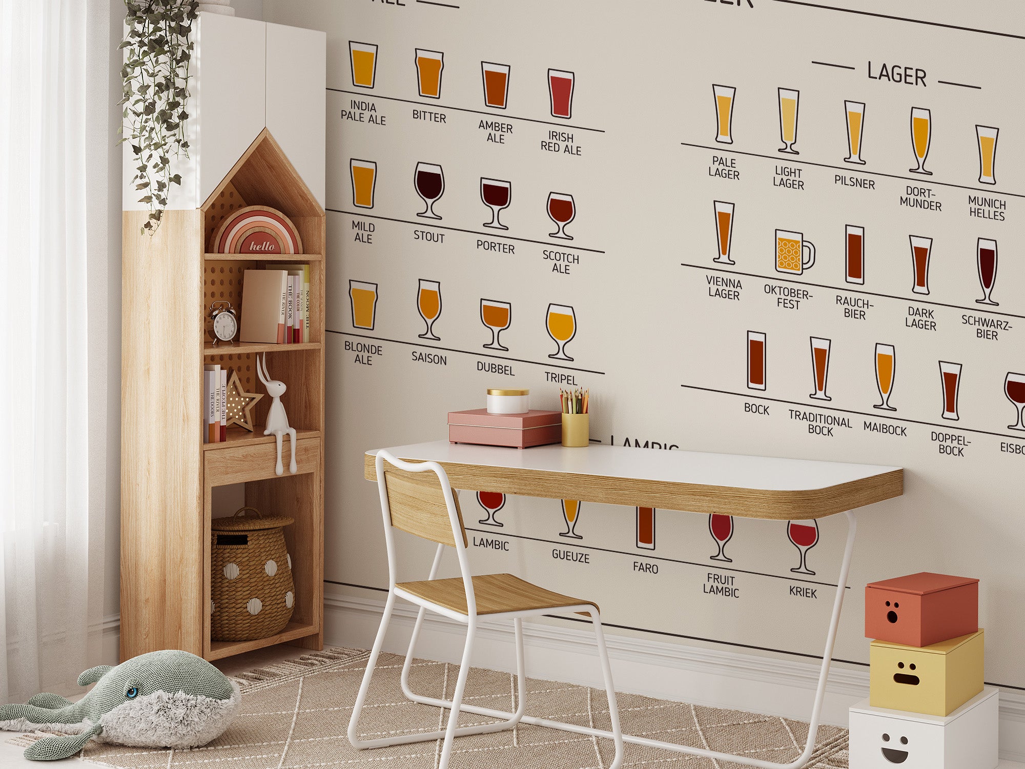 Wheat beer wallpaper mural for breweries
