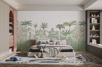 Tropical chinoiserie wallpaper in green for bold decor
