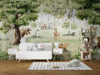 Transform spaces with Watercolor Woodland Wonders mural.
