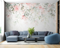 Pink Hanging Flower Wallpaper Mural for a fresh vibe