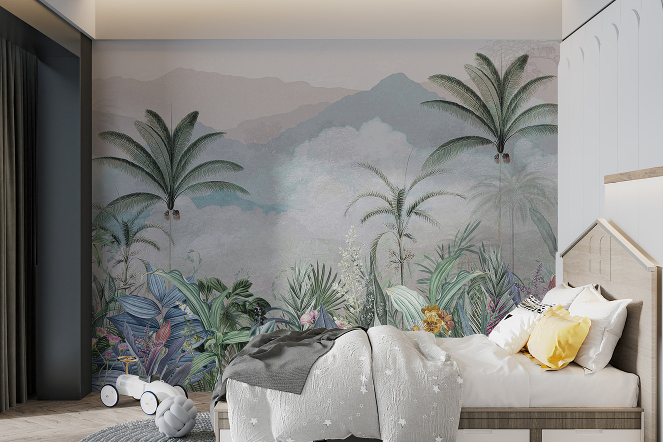 Nature Wallpaper with Trees and Mountains