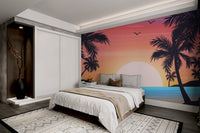 Exotic island sunset wallpaper for coastal vibes
